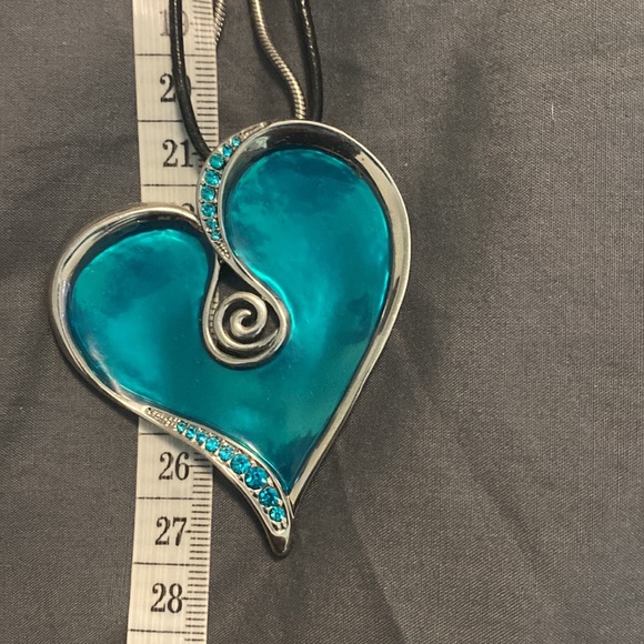 Turquoise Heart Statement Necklace - Picture 3 of 5